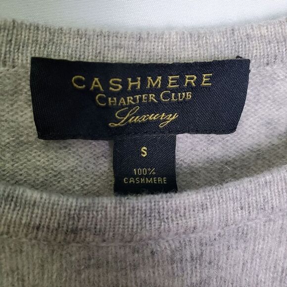 Charter Club 100% Cashmere Sweater Gray Small - Picture 6 of 7